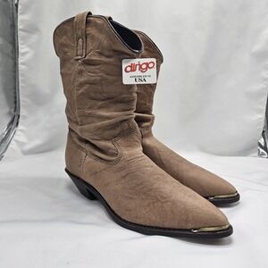 Vtg Durango Women's Distressed Tan Slouch Western Boot Western Boots 9.5 (9 1/2)